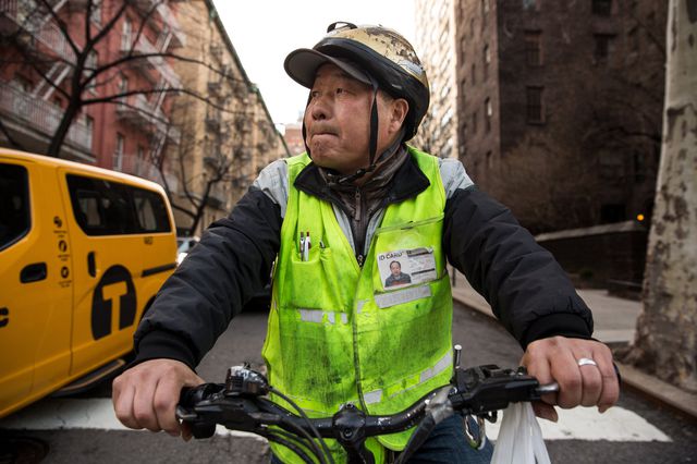 Yang Hai described the patrons of the Upper East Side Chinese restaurant he works for as “people with low incomes, that’s who I deliver to most often,” he says in Mandarin. “The doormen, the security guards, construction workers, nurses, the people that work in this neighborhood."